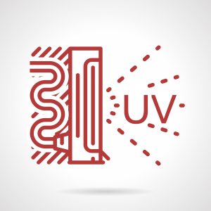 UV lamp red line vector icon